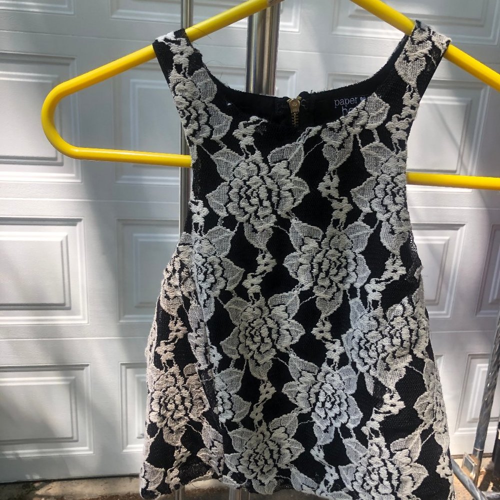 Embroidered high neck crop top